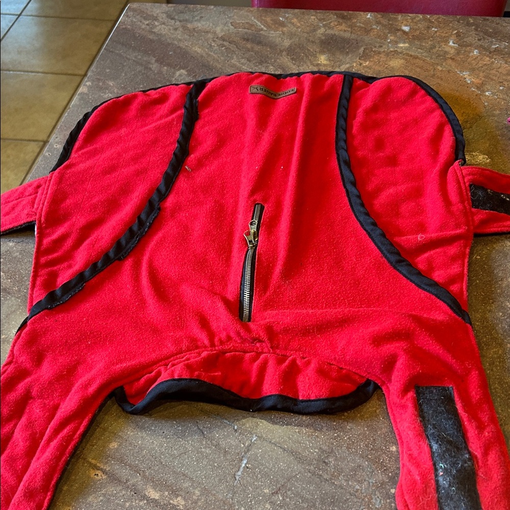 Eddie Bauer Red  dog  Jacket with Black plaid reversible fit a Australianshepard